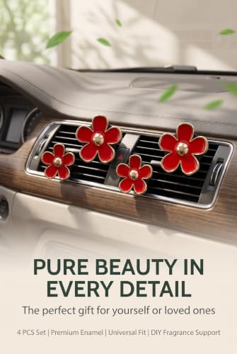 4 PCS Daisy Car Vent Clips, Cute Flower Car Air Vent - Product Imagery