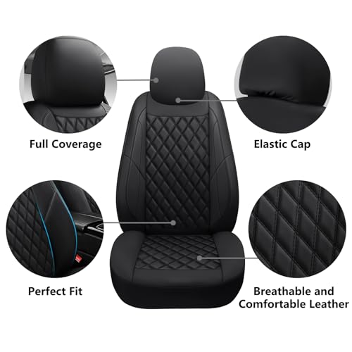 Premium Leather Car Seat Covers Full Set,Universal Fit for - Product Imagery