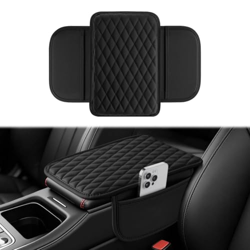 Amiss Car Center Console Cover, Upgraded Leather Car Armrest - Product Imagery