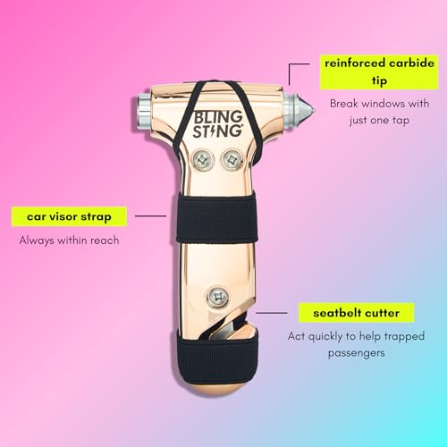BLINGSTING Safety Hammer - Emergency Automotive Escape Tool with - Product Imagery