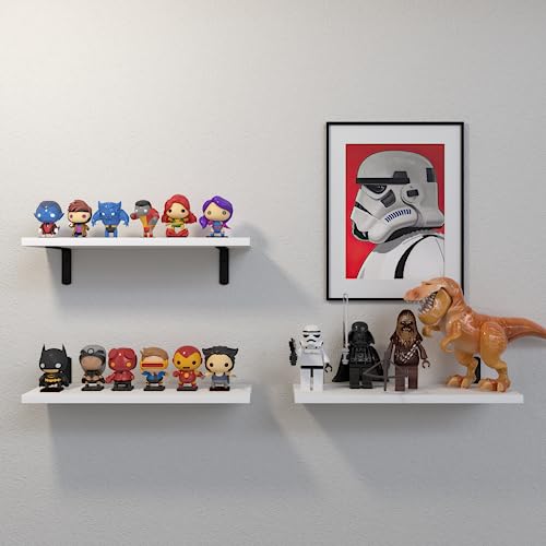 DOLLFIO Floating Wall Shelves, Decor & Storage, White, 16.5'', - Product Imagery