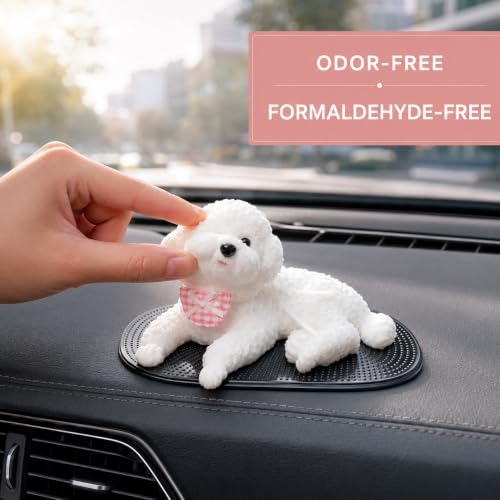 Silicone Dog Dashboard Decoration for Car, Realistic Teddy Dog - Product Imagery
