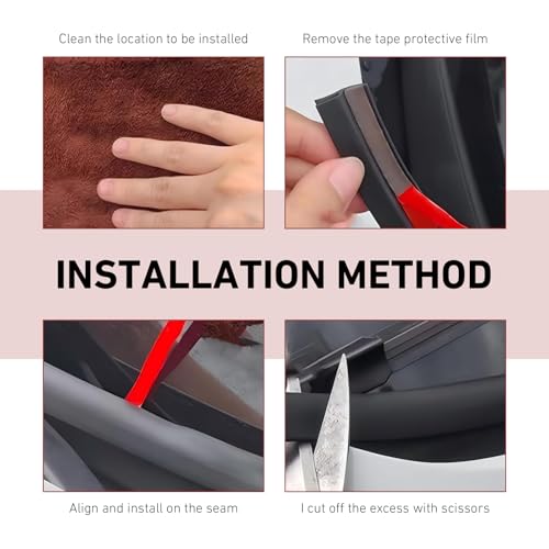 1.7M/5.6Ft Windshield Cowl Rubber Seal Strip, Front Rear - Product Imagery