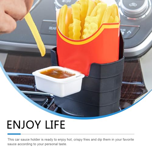 Fries Holder for Car, Universal Cup Holder Insert with Dipping - Product Imagery