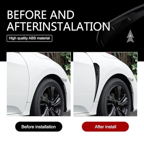 2PCS Car Fender Side Vents, ABS Air Wing Vent Trim Sticker, - Product Imagery