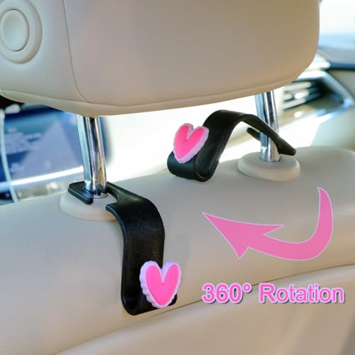 Car Seat Headrest Hook, Cute Heart Design Universal Vehicle - Product Imagery