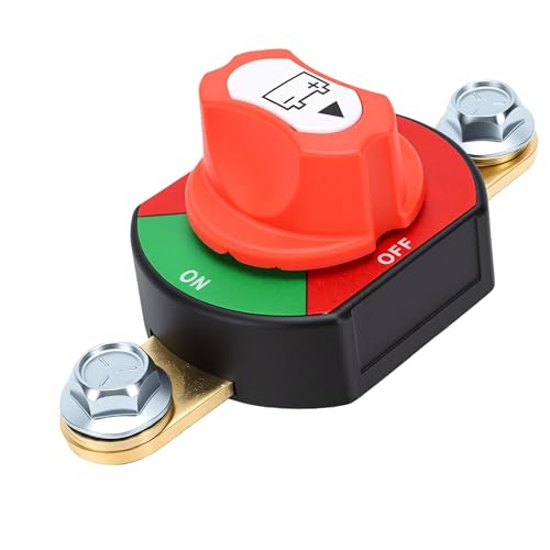 Aramox Battery Disconnect Switch, Brass Top Post Battery Cut Off - Product Imagery