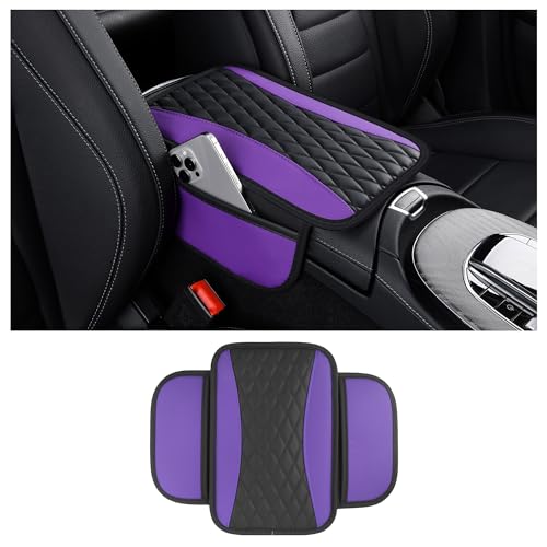 Leather Car Center Console Cover with Side Pockets,Stylish Car - Product Imagery