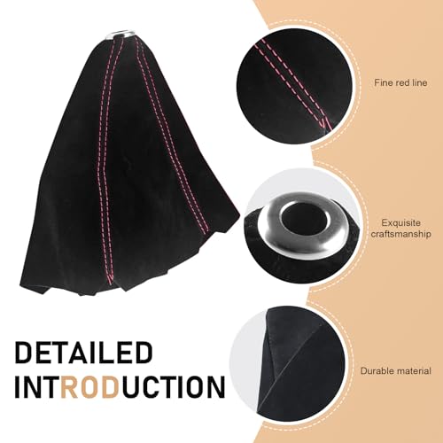 WZP Car Shift Boot Cover, Suede Leather Car Gear Cover, - Product Imagery