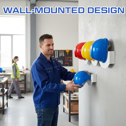 4 Pack Wall Mounted Hard Hat Storage Rack 9.65 x 5.91 Inches - Product Imagery