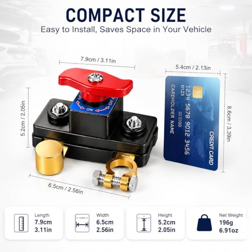 Battery Disconnect Kill Switch Isolator 300A 1000A Copper Top - Product Imagery