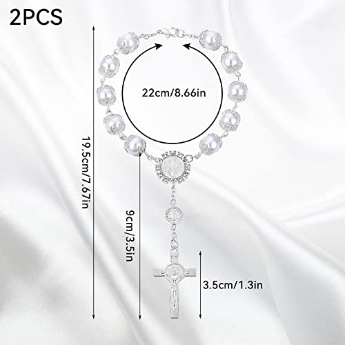 Cobee Car Rosary for Rearview Mirror, 2 Pieces Car Mirror - Product Imagery