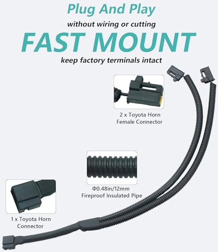 NEOGET 128dB Dual-Tone Horn Kit Compatible with Select Toyota - Product Imagery