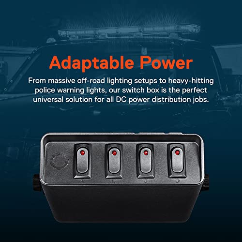 True MODS 4-Gang 12V Rocker Switch Box Panel 20A SPST Toggle for - Product Imagery