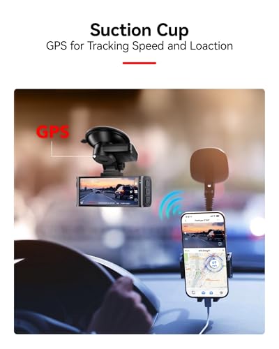 REDTIGER Suction Mount for F7N Series Dash Cam,Built-in GPS - Product Imagery