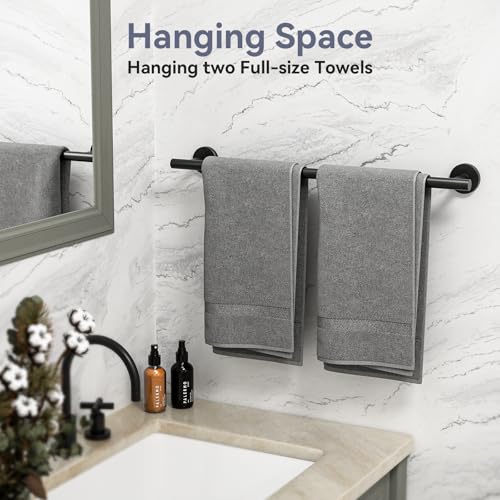 Matte Black Towel Bar, 24 Inch Bathroom Towel Rack - Product Imagery