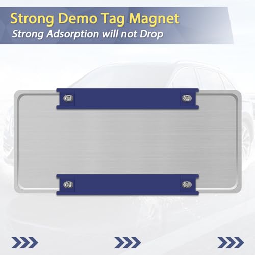 WFPOWER Magnetic License Plate Holder, 2 Pack Rubber Coated - Product Imagery