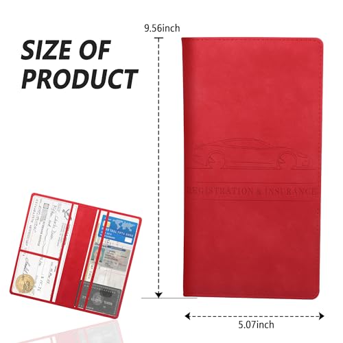 Car Registration and Insurance Holder,PU Leather Car Glove Box - Product Imagery