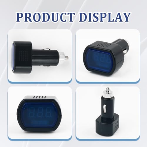 Car LED Cigarette Lighter Voltage Meter with Digital - Product Imagery
