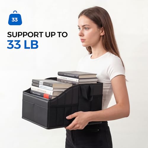 WHHMK Sturdy Leather Car Storage Support Up to 33 LB of Weight, - Product Imagery