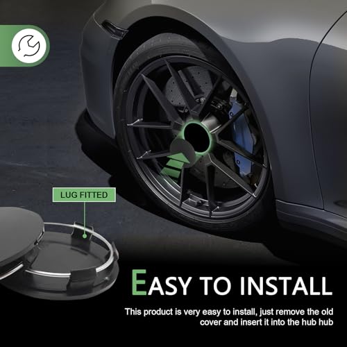 4PCS Car Wheel Center Caps, 60MM/2.36In OD 56MM/2.2In ID Center - Product Imagery