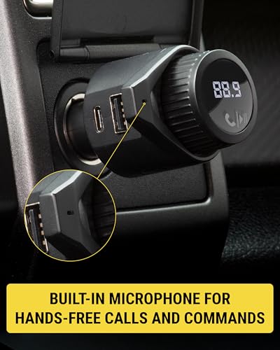 Scosche BTFM9 FM Bluetooth Transmitter Car, Dual 12W USB-C and - Product Imagery