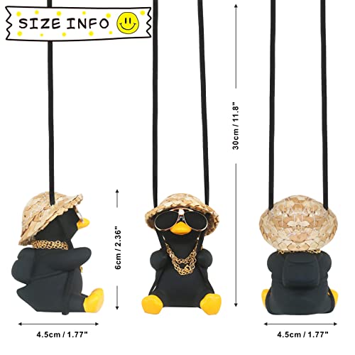Cool Car Accessories for Men Funny Black Duck Truck Rear View - Product Imagery