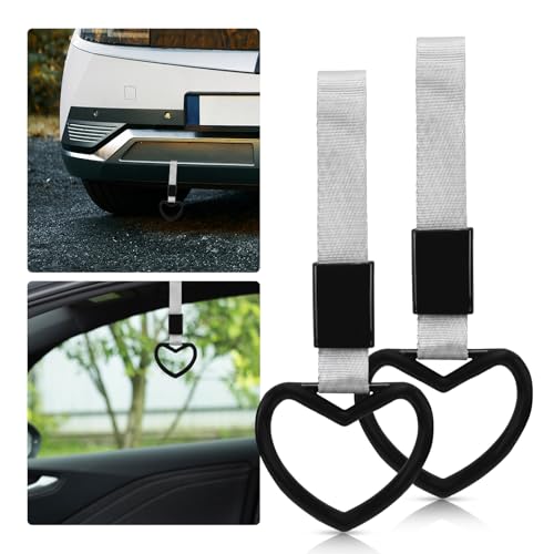 2 Pcs Heart Shaped Car Handle Strap – JD M Drift Charm Rear - Product Imagery