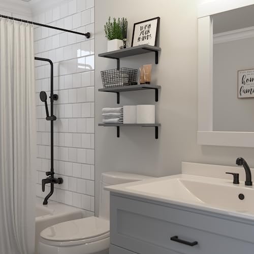 DOLLFIO Floating Wall Shelves, Decor & Storage, Grey, 16.5'', - Product Imagery