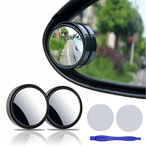 2 pcs Blind Spot Mirrors, 2" Round HD Glass Convex 360° Wide - Product Imagery