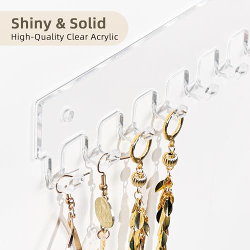 Acrylic Necklace Holder 2 Pack Wall Mounted Necklace Organizer - Product Imagery