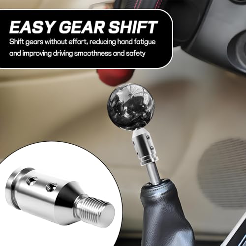 M12x1.25 Gear Shift Knob Adapter, with 4-Size Hoses (Silver) - Product Imagery