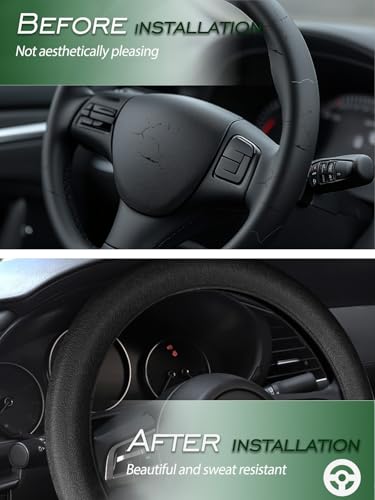 LRITER Car Steering Wheel Cover, Non-Slip Silicone Material, - Product Imagery