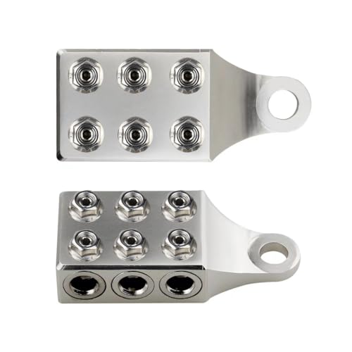 12-Way Battery Terminal Connectors M10 4/0-8 AWG Top Post Pair RV - Product Imagery