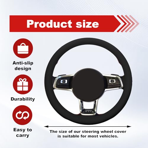 Car Steering Wheel Cover, Cool Non-Slip Silicone Steering Wheel - Product Imagery