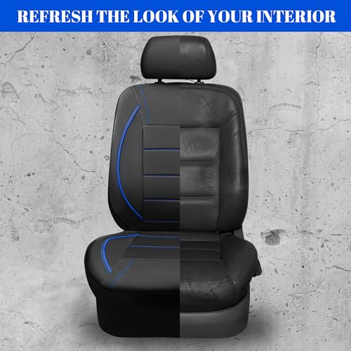 CAR PASS Universal FIT Piping Leather Two Front Seat Covers, - Product Imagery