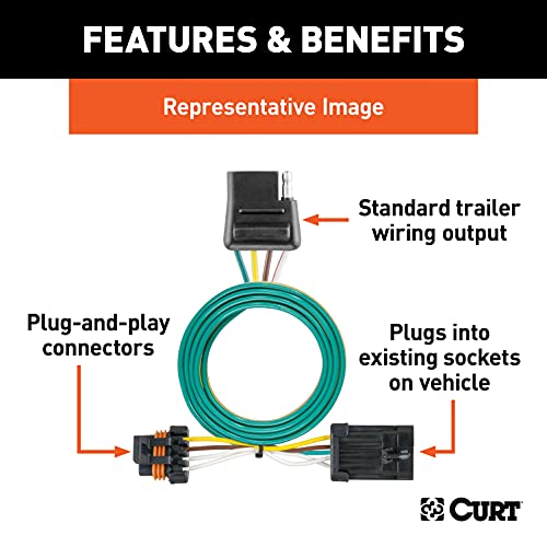 CURT 55124 Vehicle-Side Custom 4-Pin Trailer Wiring Harness for - Product Imagery