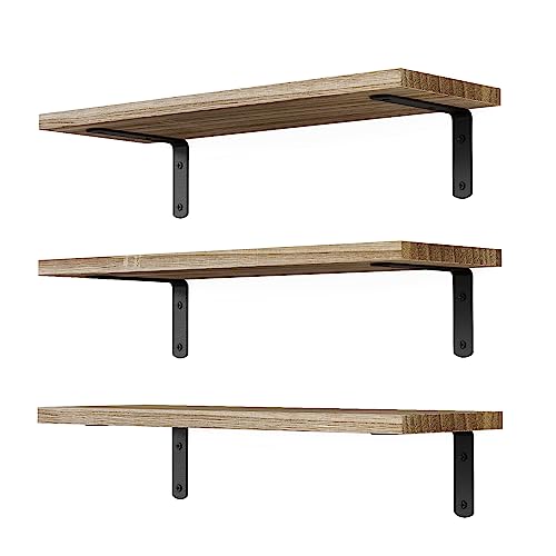 DOLLFIO Floating Wall Shelves, Decor & Storage, Rustic Brown, - Product Imagery