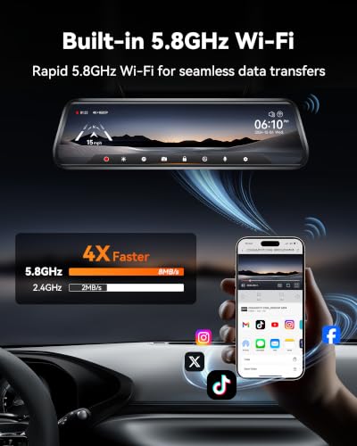 WOLFBOX G930 10'' 4K Rear View Mirror Camera with 64GB - Product Imagery