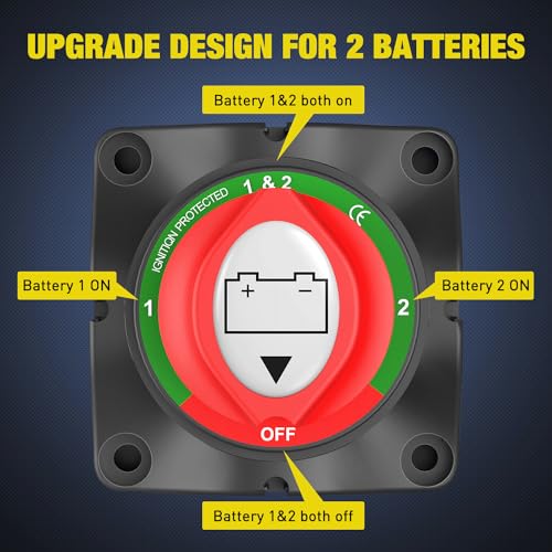 Nilight 1-2-Both-Off Battery Switch Power Cut Master Isolator - Product Imagery