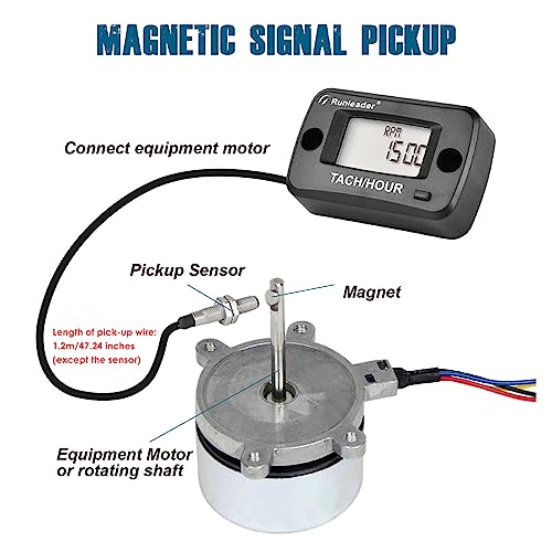 Runleader RL-HM019C Magnetic Pickup Tach/Hour Meter - Product Imagery