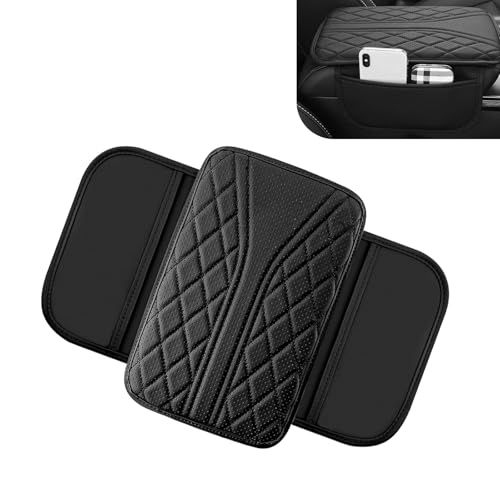 Car Center Console Cover, Leather Vehicle Armrest Protector - Product Imagery