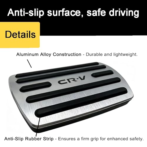 Auto Aluminum Pedal Covers Set for Honda CRV 2017-2025 No Drill - Product Imagery