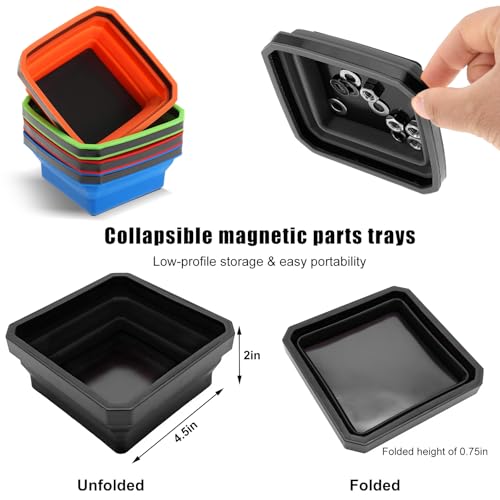 Yourkar Collapsible Magnetic Parts Tray, 4.5 Inch Foldable - Product Imagery