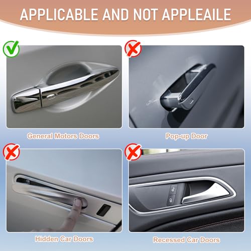 10 PCS Bling Car Door Handle Protector, Shiny Crystal Rhinestone - Product Imagery