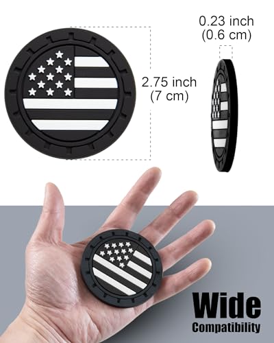 Car Cup Holder Coasters 4 Pack - American Flag 2.75 Inch Anti - Product Imagery