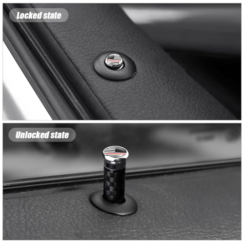 Moly Magnolia 4PCS Carbon Fiber Car Door Lock Knob Covers, Style - Product Imagery
