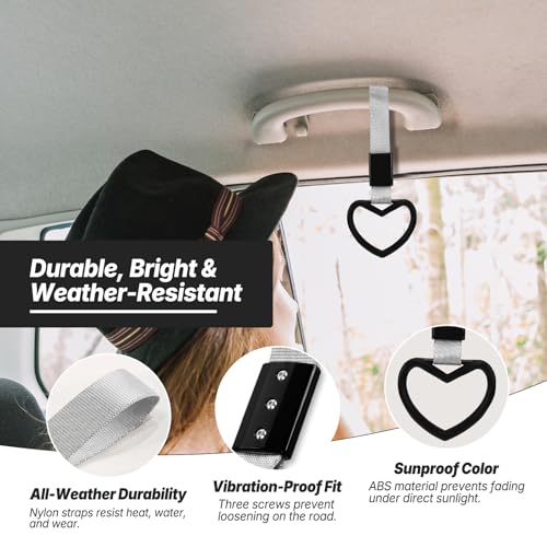 2 Pcs Heart Shaped Car Handle Strap – JD M Drift Charm Rear - Product Imagery