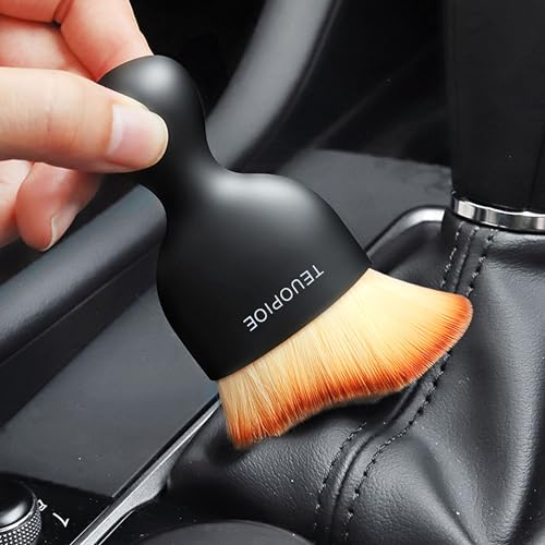 Car Detailing Brush for Interior Dusting and Air Vents, Brown - Product Imagery