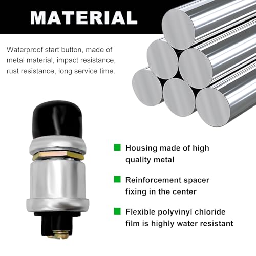 Ohleats 2 PCS Push Button Momentary Starter Switch, 12V/24V Horn - Product Imagery